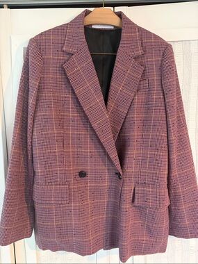 Derek Lam 10 Crosby plaid gingham blazer with sequins size M